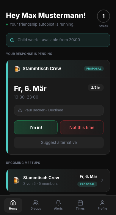 FriendSync Dashboard